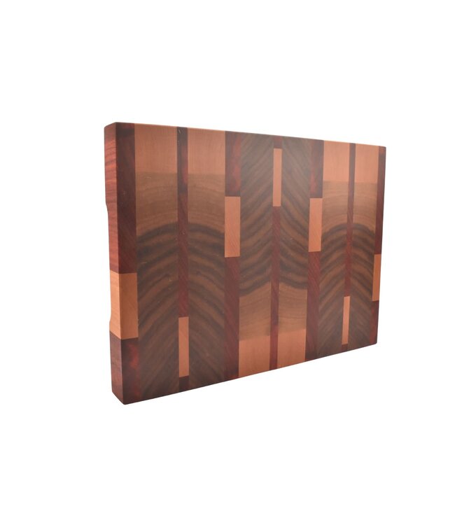 Plllank Eclipse kopshouten snijplank in notelaar, kers en padoek - small (± 40 x 30 cm)