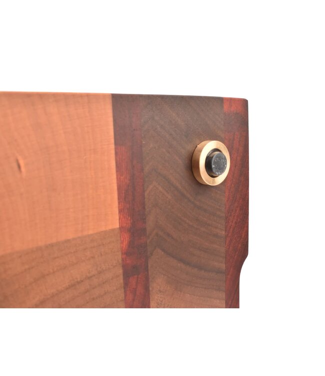 Plllank Eclipse kopshouten snijplank in notelaar, kers en padoek - small (± 40 x 30 cm)