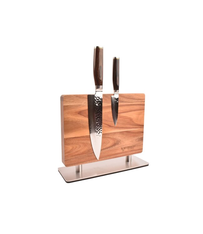 Laguiole en Aubrac magneetblok in acacia voor 8 messen