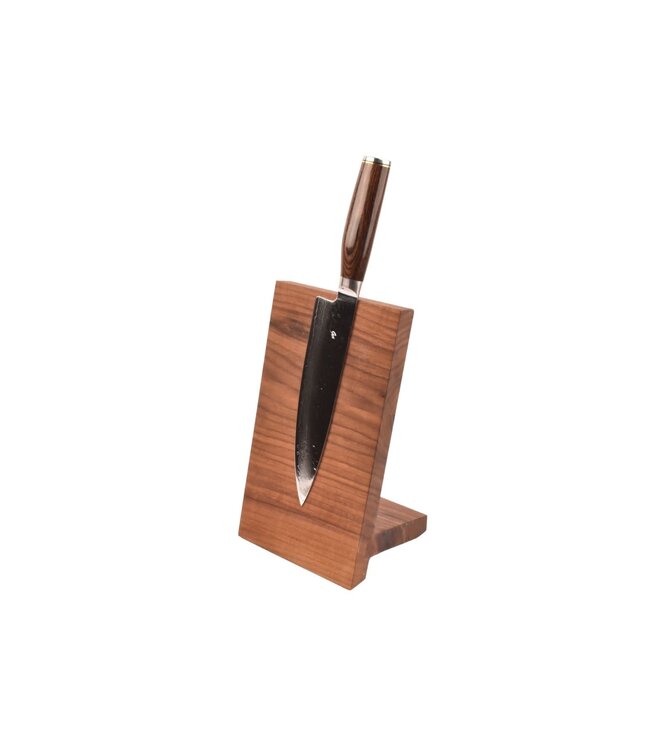 Plllank magnetische messenhouder in walnoot - voor 2 messen (breedte 15cm)