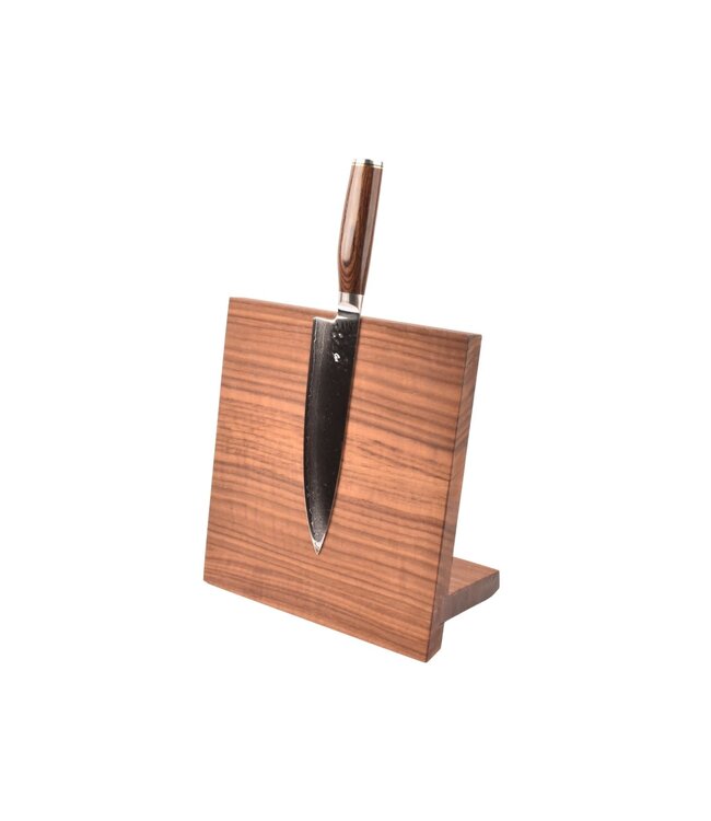 Plllank magnetische messenhouder in walnoot - voor 4 messen (breedte 25cm)