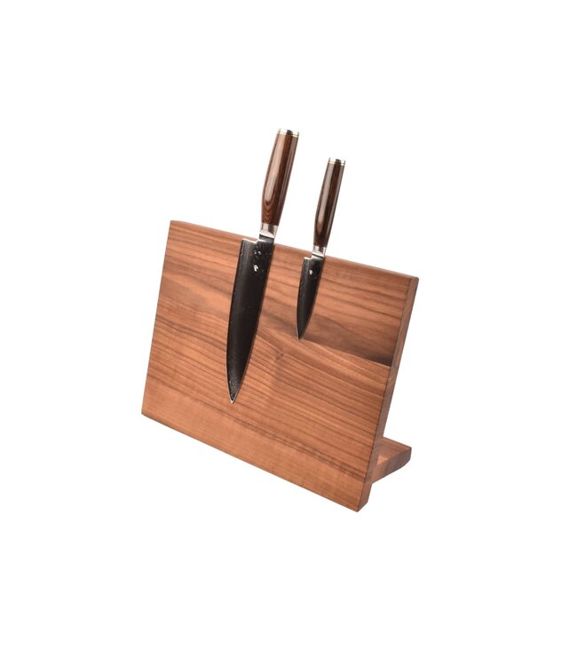 Plllank magnetische messenhouder in walnoot - voor 5 messen (breedte 35cm)