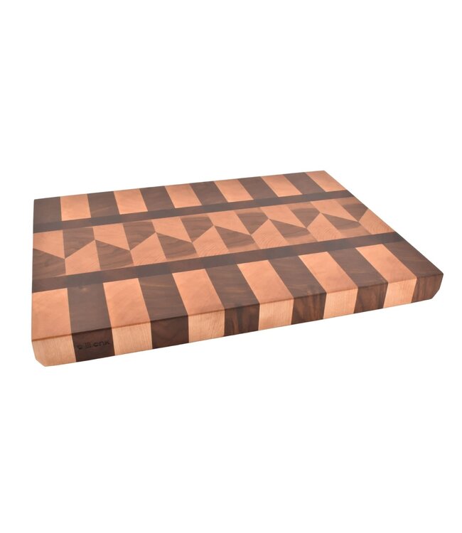 Plllank unieke kopshouten snijplank in plataan en kers - medium (± 50 x 35 cm)