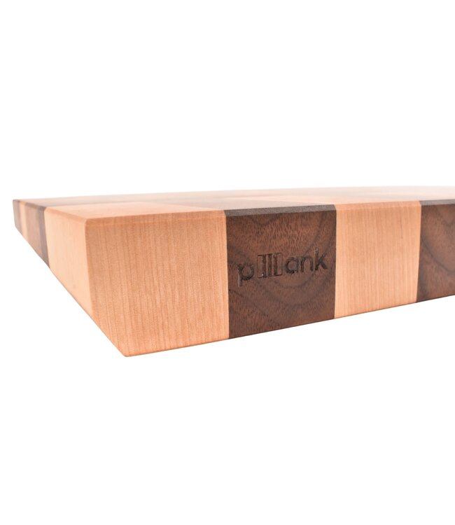 Plllank unieke kopshouten snijplank in plataan en kers - medium (± 50 x 35 cm)