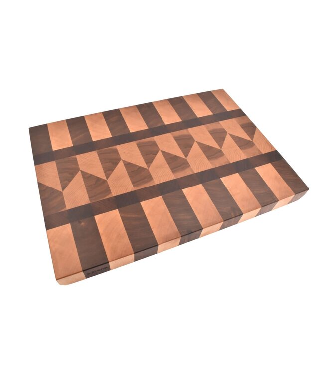 Plllank unieke kopshouten snijplank in plataan en kers - medium (± 50 x 35 cm)