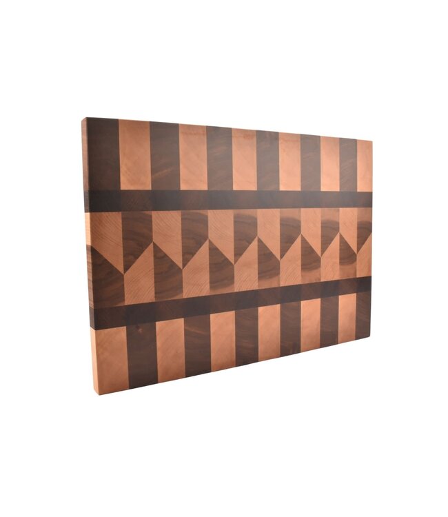 Plllank unieke kopshouten snijplank in plataan en kers - medium (± 50 x 35 cm)