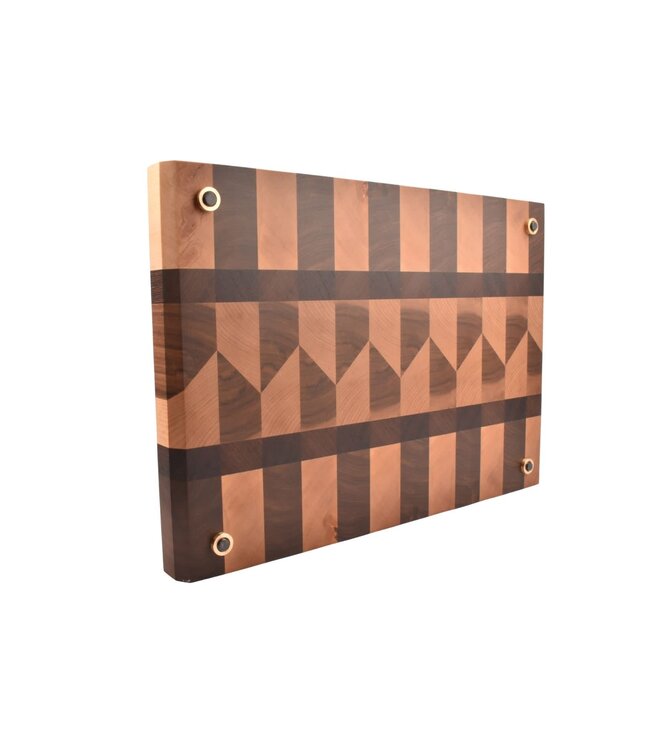 Plllank unieke kopshouten snijplank in plataan en kers - medium (± 50 x 35 cm)
