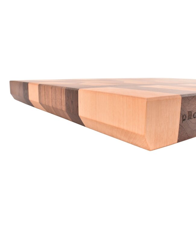 Plllank unieke kopshouten snijplank in plataan en kers - medium (± 50 x 35 cm)