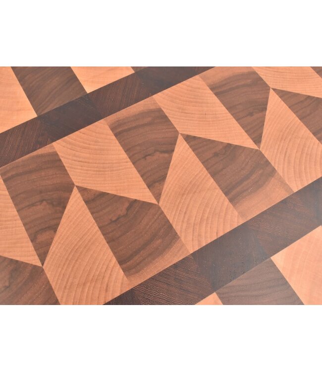 Plllank unieke kopshouten snijplank in plataan en kers - medium (± 50 x 35 cm)