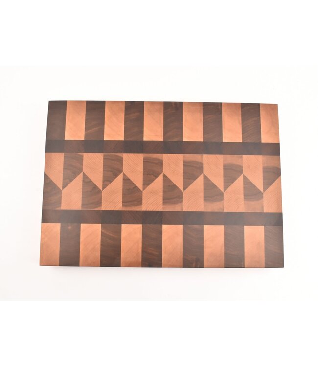 Plllank unieke kopshouten snijplank in plataan en kers - medium (± 50 x 35 cm)