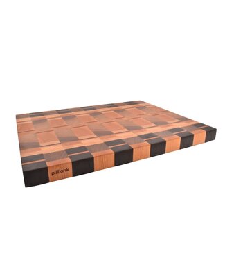 Plllank unieke kopshouten snijplank in plataan en kers - medium plus (± 50 x 35 cm)