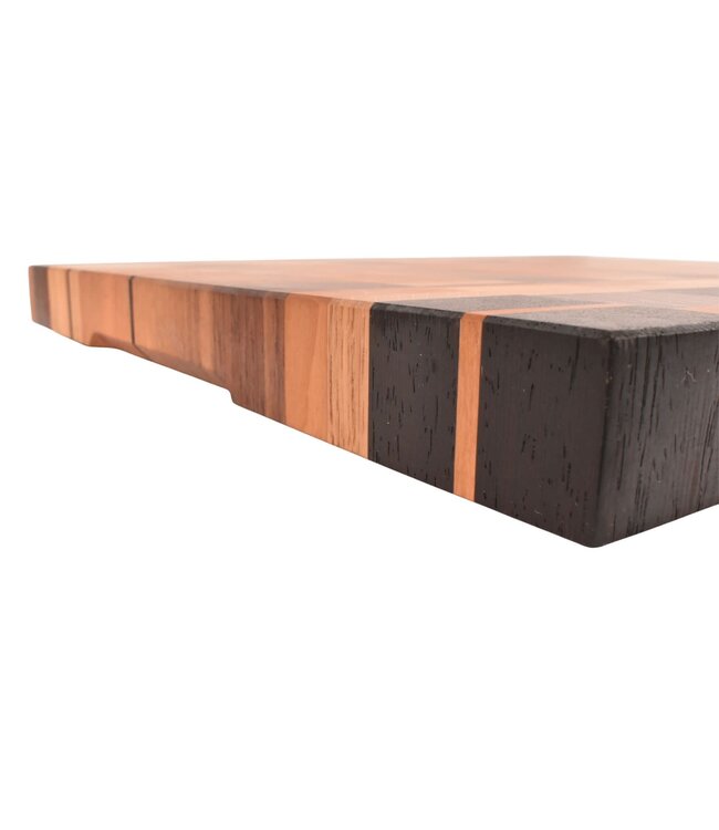Plllank unieke kopshouten snijplank in plataan en kers - medium plus (± 50 x 35 cm)