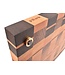 Plllank unieke kopshouten snijplank in plataan en kers - medium plus (± 50 x 35 cm)