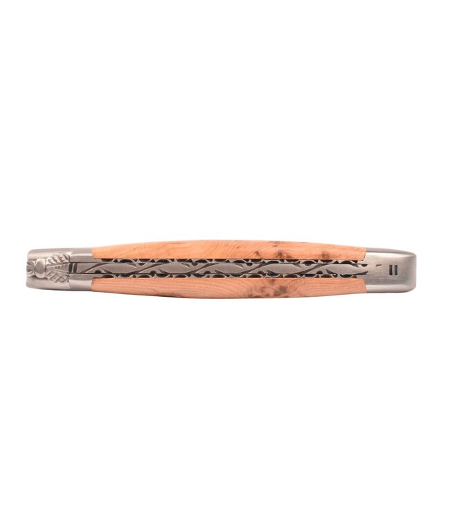 Laguiole en Aubrac 12cm jeneverbes - platines guillochées - mat