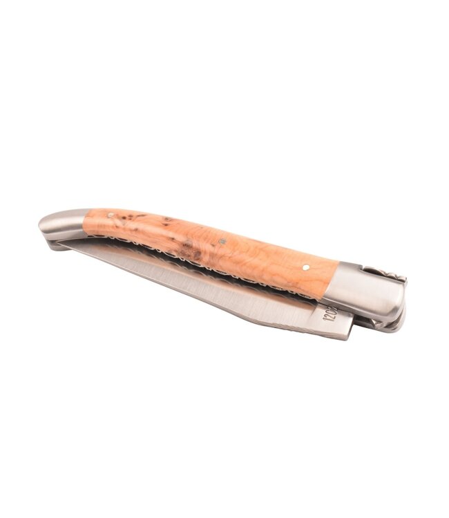 Laguiole en Aubrac 12cm jeneverbes - platines guillochées - mat