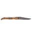 Laguiole en Aubrac Belle pièce 2026 - 12cm populier wortelknol - centraal middenstuk - platines guillochées - plein manche - damast balbach