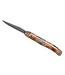 Laguiole en Aubrac Belle pièce 2026 - 12cm populier wortelknol - centraal middenstuk - platines guillochées - plein manche - damast balbach