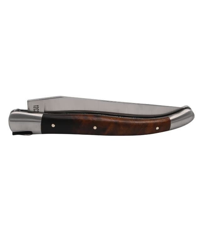 Laguiole en Aubrac Belle pièce 2026 - 12cm ijzerhoutwortelknol - platines guillochées