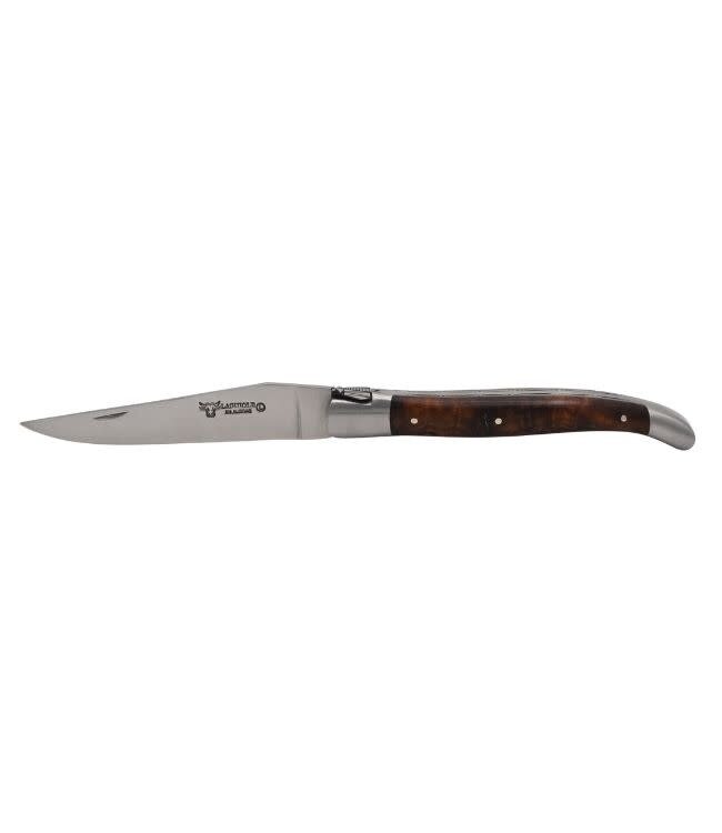 Laguiole en Aubrac Belle pièce 2026 - 12cm ijzerhoutwortelknol - platines guillochées
