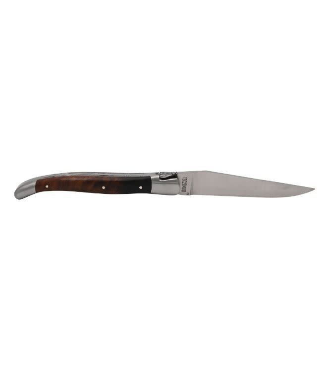 Laguiole en Aubrac Belle pièce 2026 - 12cm ijzerhoutwortelknol - platines guillochées