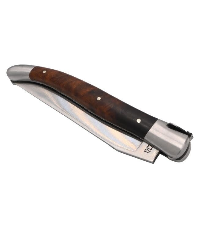 Laguiole en Aubrac Belle pièce 2026 - 12cm ijzerhoutwortelknol - platines guillochées