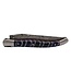 Laguiole en Aubrac Belle pièce 2026 - 12cm mammoetkies blauw - double platines - messing veer - rode plaatjes - damast