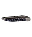 Laguiole en Aubrac Belle pièce 2026 - 12cm mammoetkies blauw - double platines - messing veer - rode plaatjes - damast