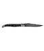 Laguiole en Aubrac Belle pièce 2026 - 12cm mammoetkies blauw - double platines - messing veer - rode plaatjes - damast