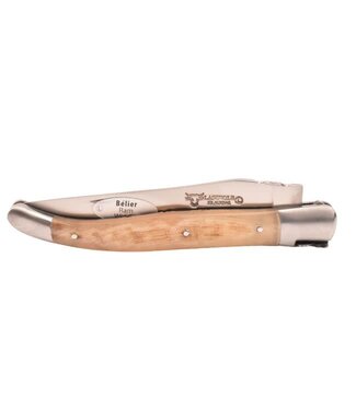 Laguiole en Aubrac 12cm - ramshoorn - platines guillochées - mat