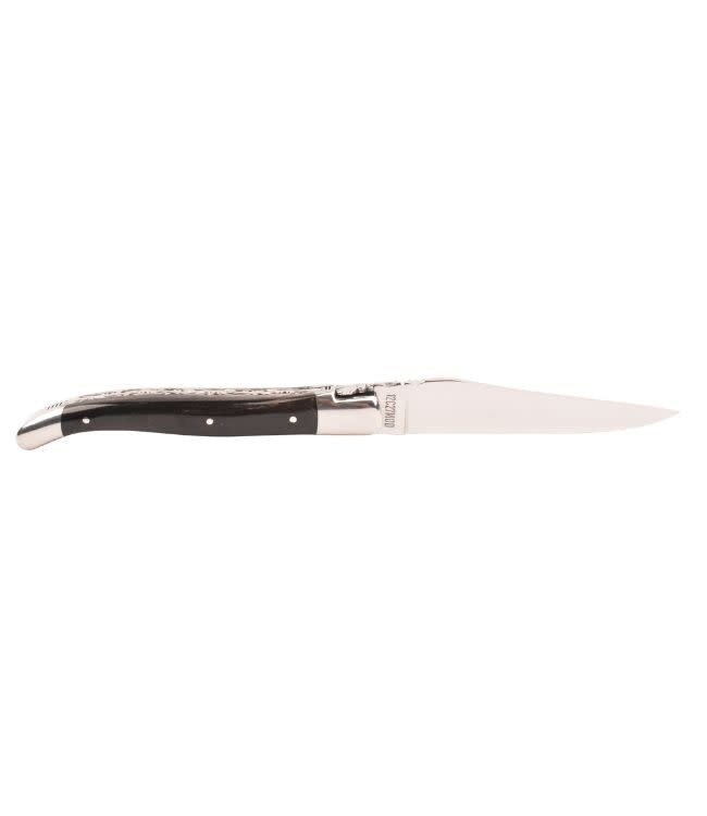 Laguiole en Aubrac 12cm buffel - platines guillochées - glanzend