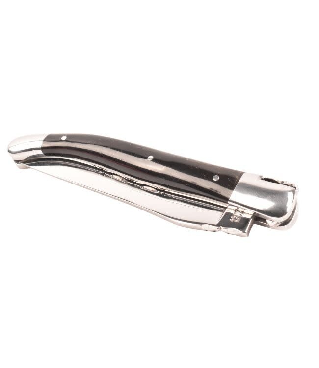 Laguiole en Aubrac 12cm buffel - platines guillochées - glanzend