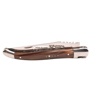 Laguiole en Aubrac 12cm punthoorn - spiraal - double platines - glanzend