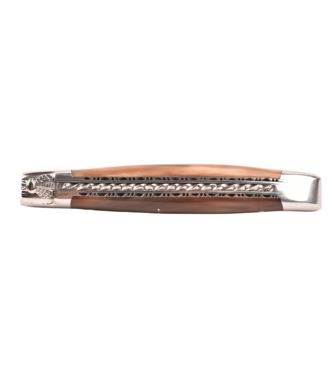 Laguiole en Aubrac #0015 12cm punthoorn - spiraal - double platines - glanzend
