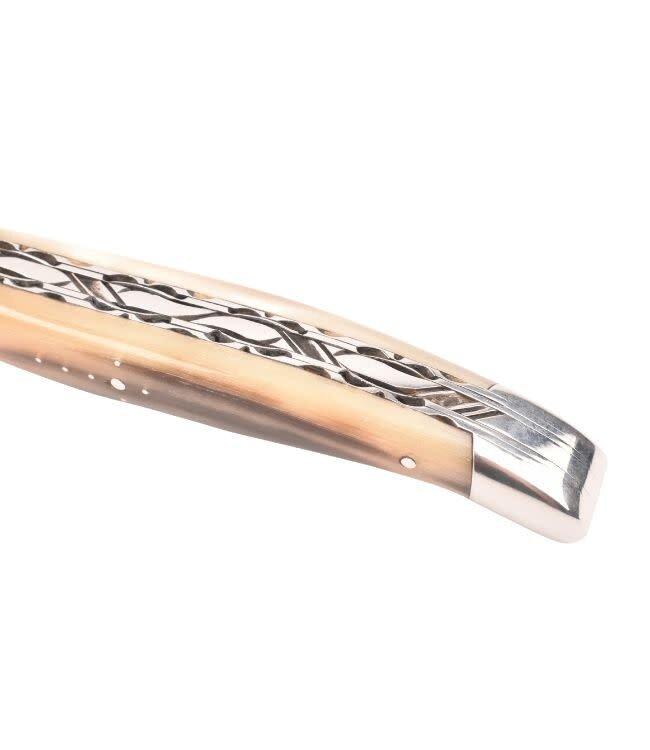 Laguiole en Aubrac #0017 12cm punthoorn - double platines - glanzend