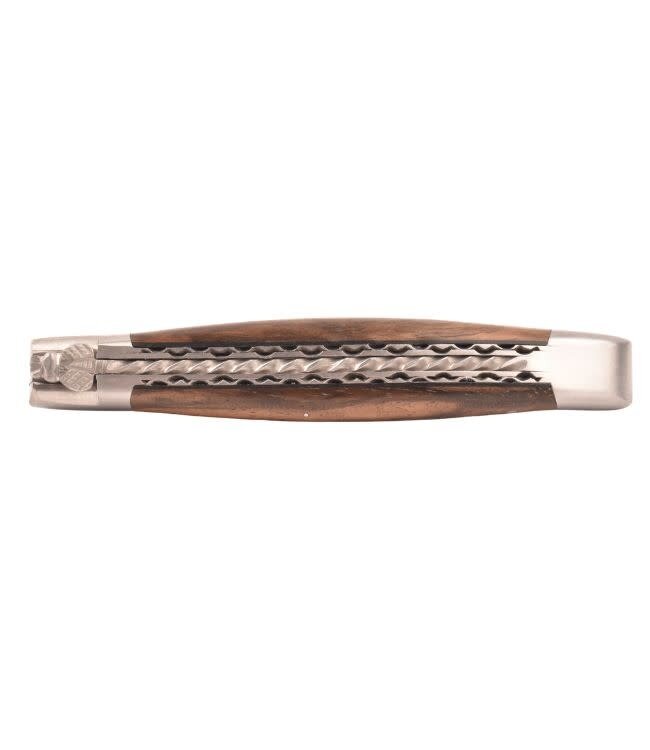 Laguiole en Aubrac #0018 12cm notelaar wortel - spiraal - double platines - mat