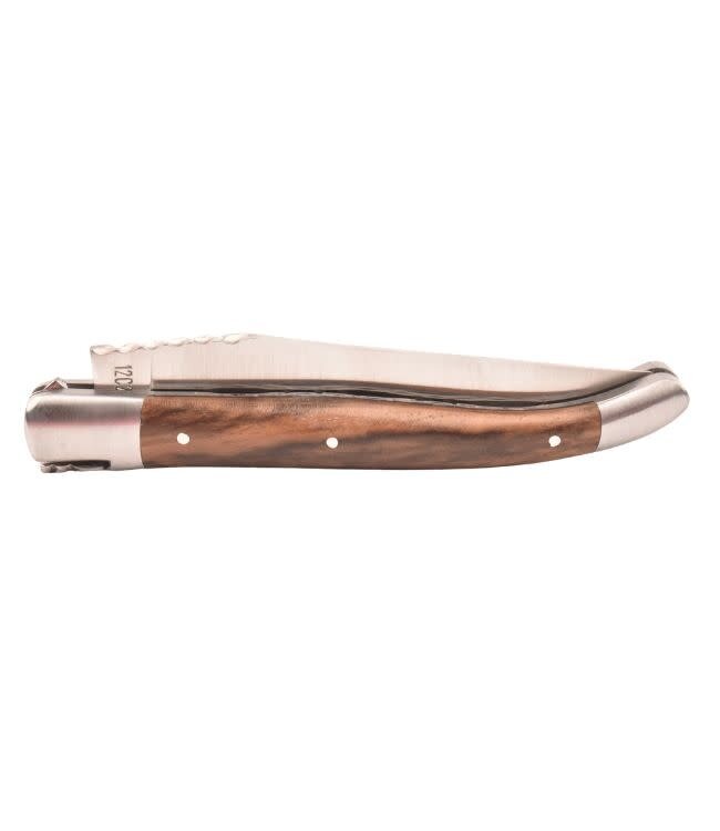 Laguiole en Aubrac #0018 12cm notelaar wortel - spiraal - double platines - mat