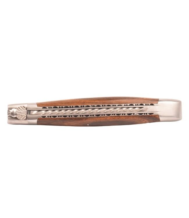 Laguiole en Aubrac #0019 12cm pistache - spiraal - double platines - mat