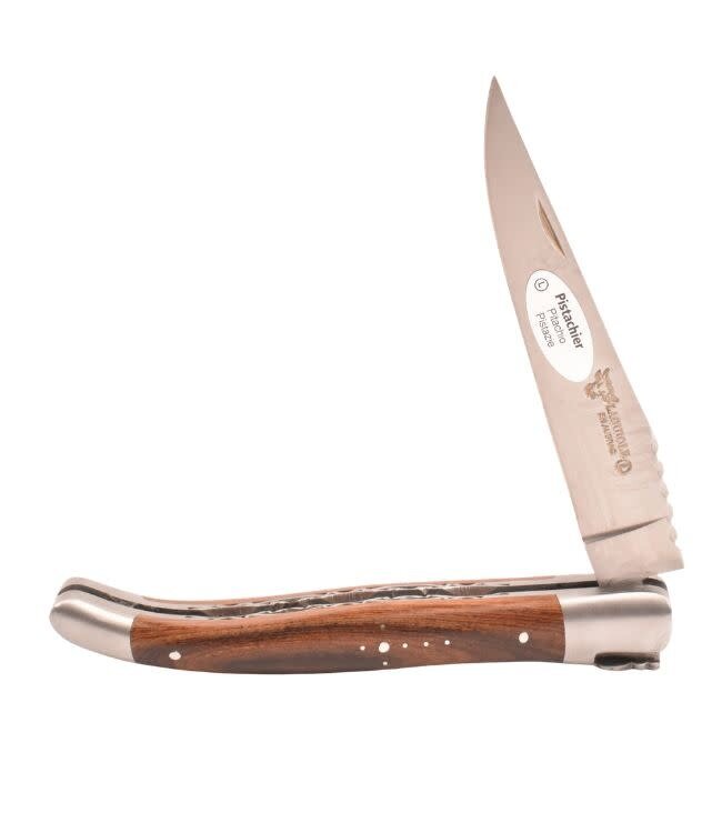 Laguiole en Aubrac #0019 12cm pistache - spiraal - double platines - mat