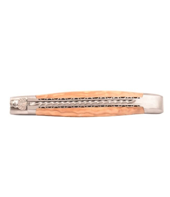 Laguiole en Aubrac #0014 12cm olijfhout - spiraal - double platines - mat