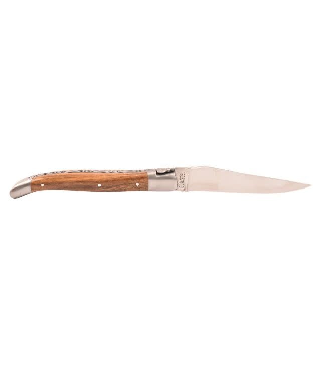 Laguiole en Aubrac #0021 12cm pistache - platines guillochées - mat