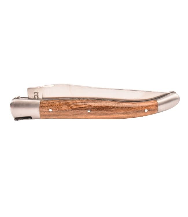Laguiole en Aubrac #0021 12cm pistache - platines guillochées - mat
