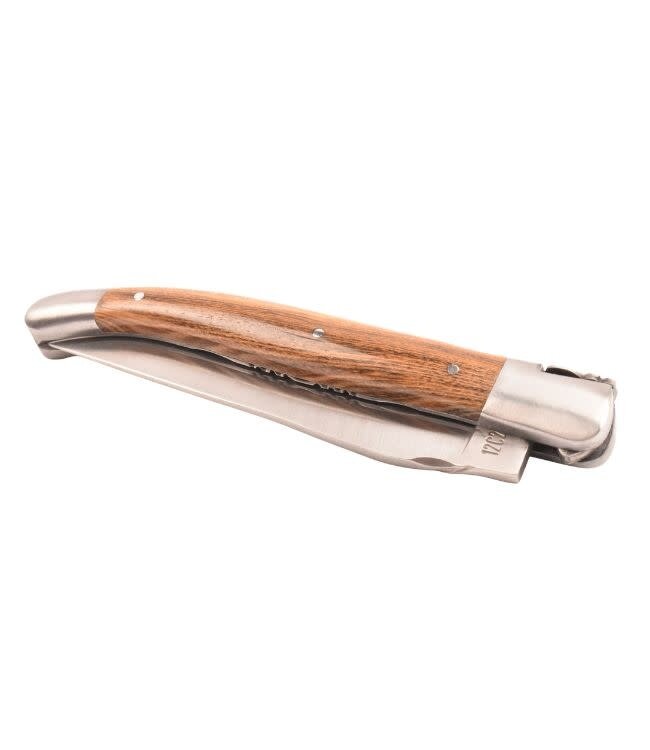 Laguiole en Aubrac #0021 12cm pistache - platines guillochées - mat