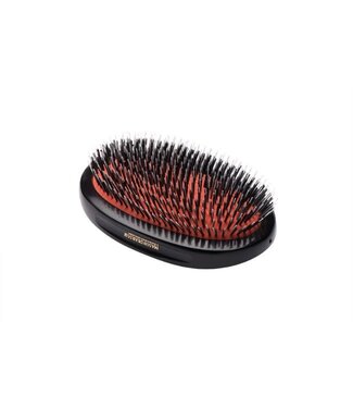 Mason Pearson haarborstel Military Popular 13cm (BN1M) - Bristle & Nylon - Dark Ruby - inclusief reinigingsborstel