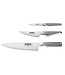 Global 3-delige messenset (G-2115) met koksmes 20cm (G-2),  officemes 11cm (GS-1) en schilmesje 8cm (GSF-15)