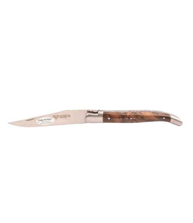 Laguiole en Aubrac #0016 12cm wortelnotenhout  - double platines - mat