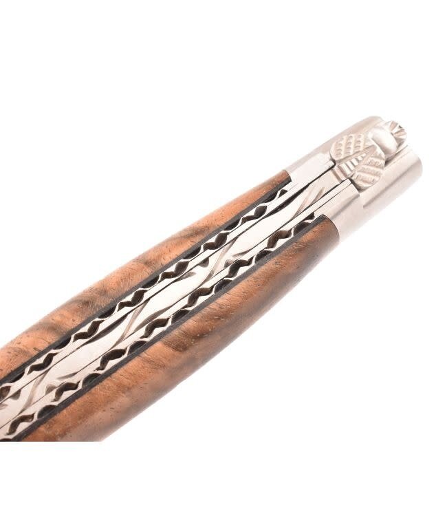Laguiole en Aubrac #0016 12cm wortelnotenhout  - double platines - mat