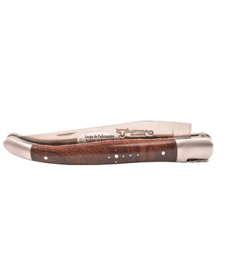 Laguiole en Aubrac #0012 12cm palissanderwortelhout - double platines - rode plaatjes - mat