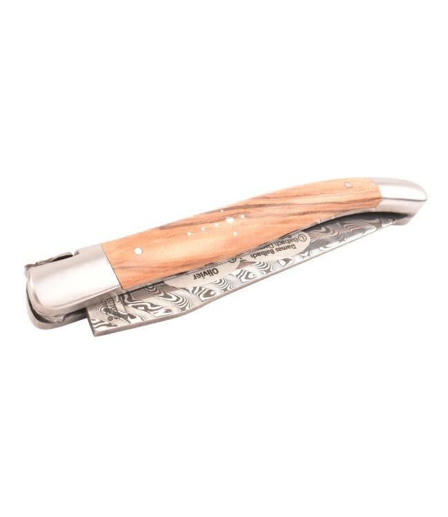 Laguiole en Aubrac 12cm olijfhout - double platines - damast
