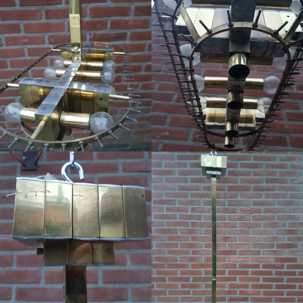 Zeldzame vintage '70 hanglamp 120x60x20cm