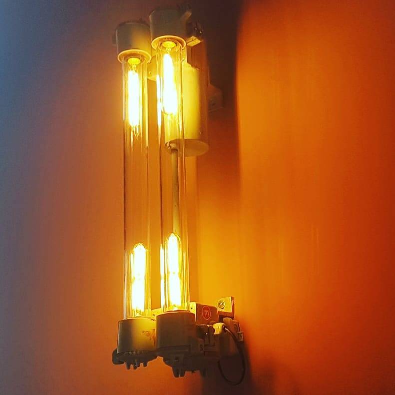 Industriele dubbele glazen tube lamp